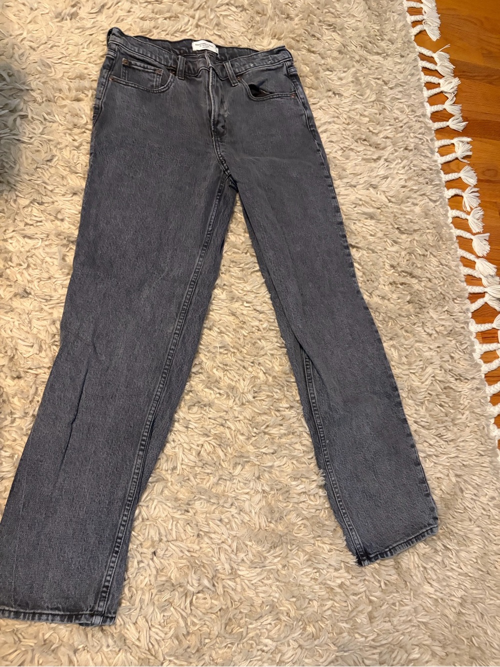 Abercrombie & Fitch Women’s Straight Leg Jeans - Charcoal Gray Wash